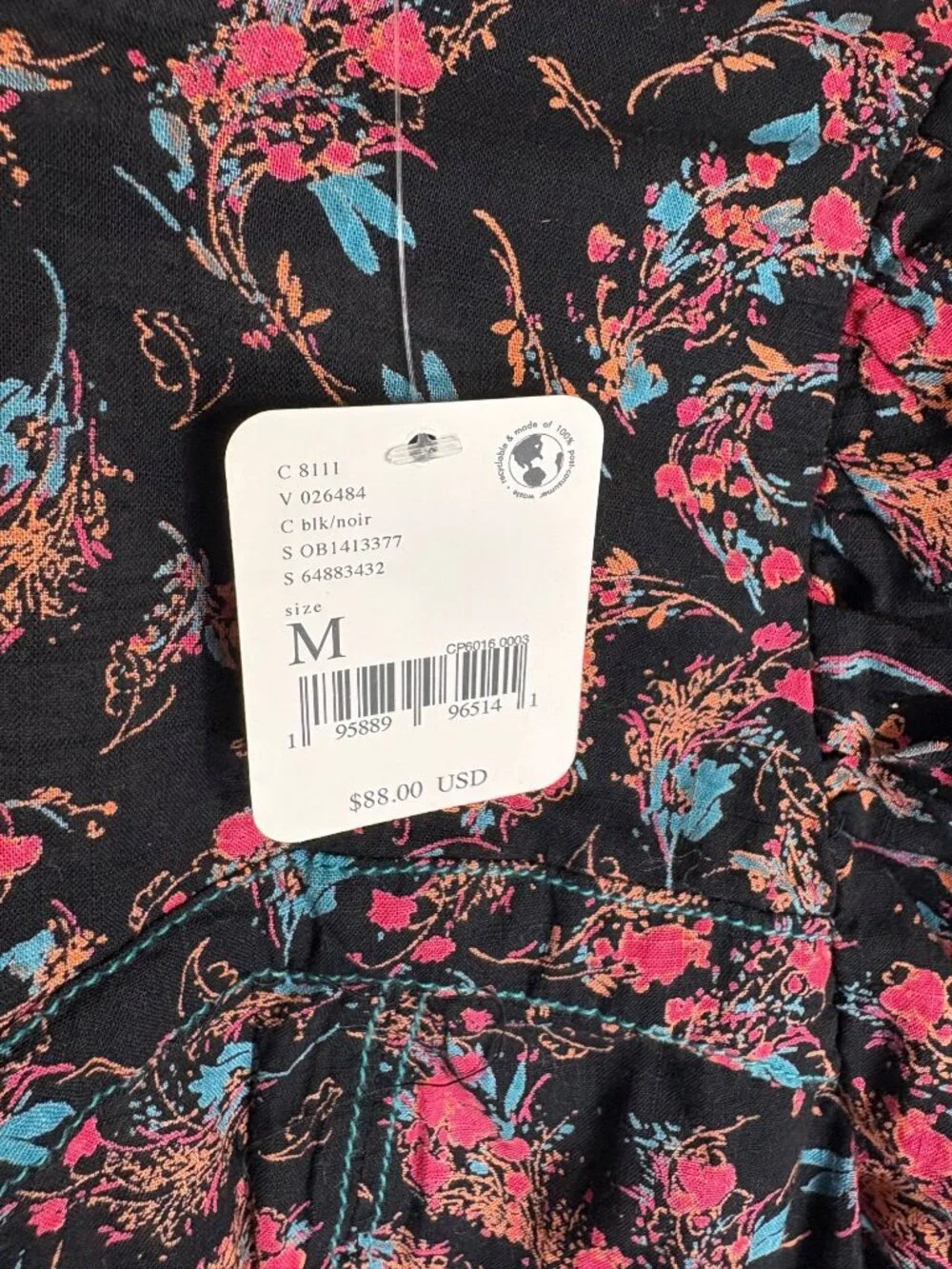 NWT Free People Monica Floral Cropped Top-sz Medium